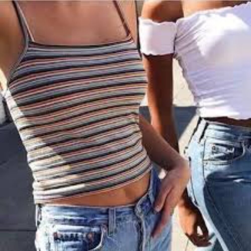 Brandy Melville Colorful Striped Top